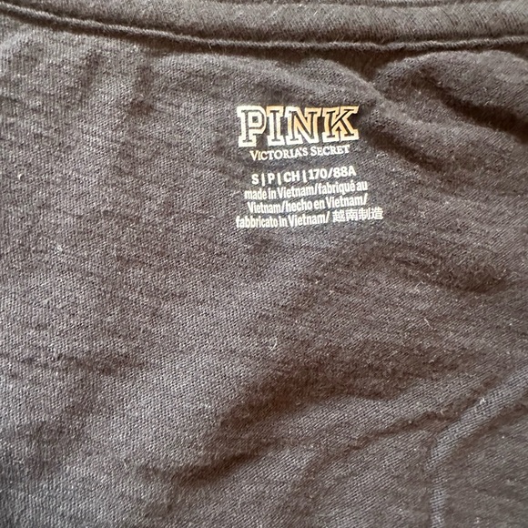 PINK Victoria's Secret Black Fitted Short Sleeve T-Shirt - Picture 2 of 3